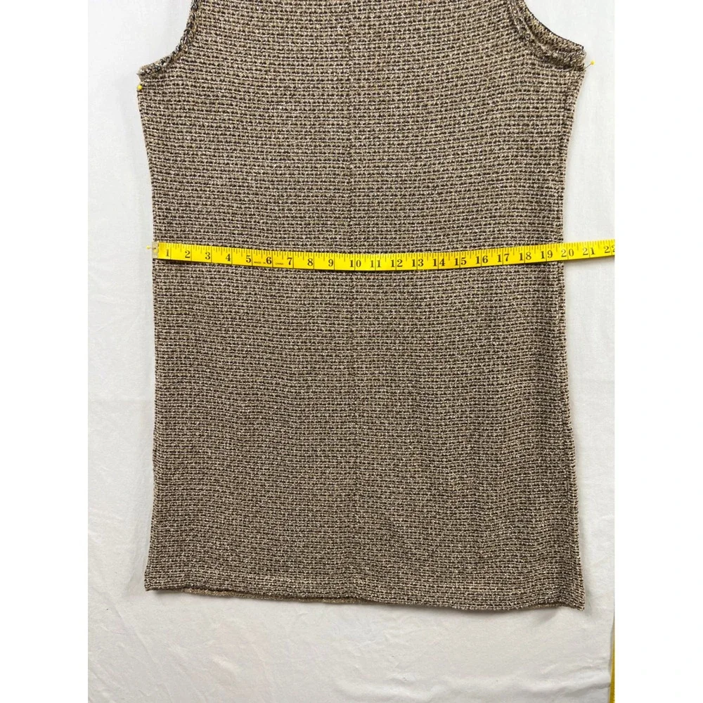 J. Jill Shift Dress Womens Medium Petite Brown Tweed Sleeveless Pockets 19161
